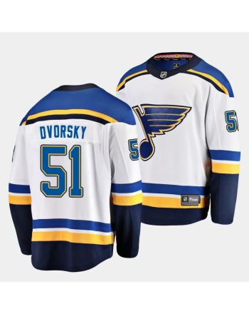 Dalibor Dvorsky #51 St. Louis Blues 2023 NHL Draft Away Men Jersey - White