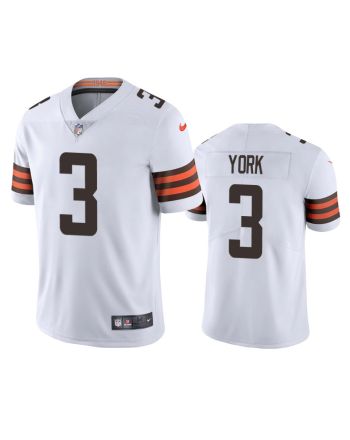 Cleveland Browns Cade York 3 White Vapor Limited Jersey