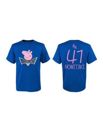 Dirk Nowitzki 41 Dallas Mavericks Pig Print T-Shirt - Blue