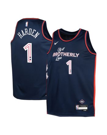 James Harden 1 Philadelphia 76ers 2023/24 City Edition Swingman YOUTH Jersey - Navy