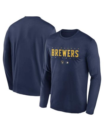 Milwaukee Brewers Legend Performance Long Sleeve T-Shirt - Navy