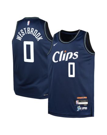 Russell Westbrook 0 LA Clippers 2023/24 City Edition Swingman YOUTH Jersey - Navy