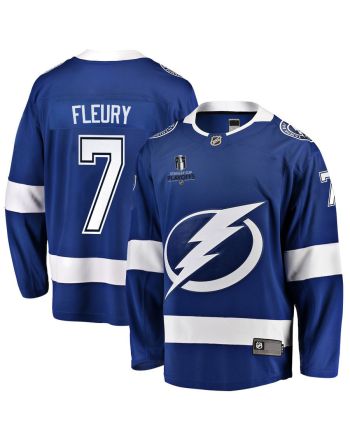 Haydn Fleury 7 Tampa Bay Lightning Stanley Cup 2023 Playoffs Patch Home Breakaway Men Jersey - Blue