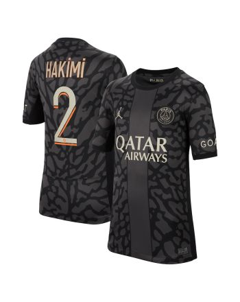 Achraf Hakimi 2 Paris Saint-Germain x Jordan 2023/24 Third Match Jersey - YOUTH Black