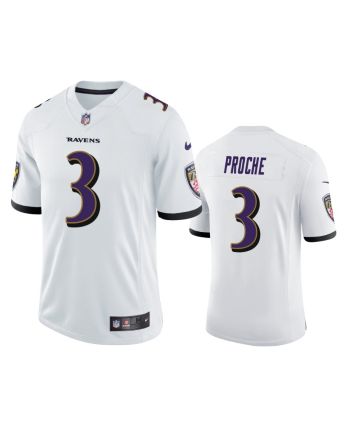 Baltimore Ravens James Proche 3 White Vapor Limited Jersey - Men's