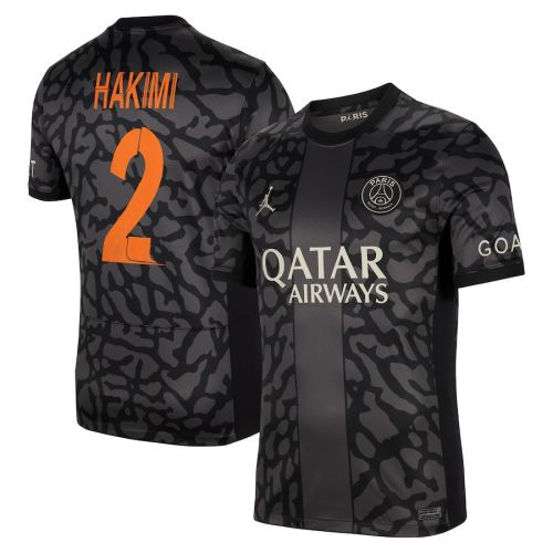 Achraf Hakimi 2 Paris Saint-Germain x Jordan Champions League 2023-24 Third Men Jersey - Anthracite