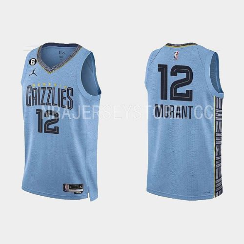 Memphis Grizzlies 12 Ja Morant 2022-23 Statement Edition Light Blue Men Jersey