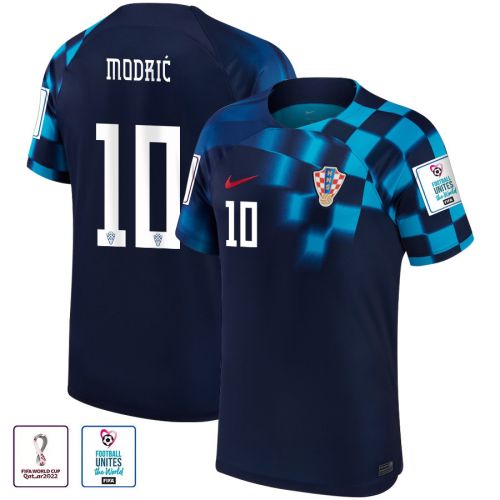 FIFA World Cup Qatar 2022 Croatia National Team Luka Modrić 10 - Away Men Jersey With Patch