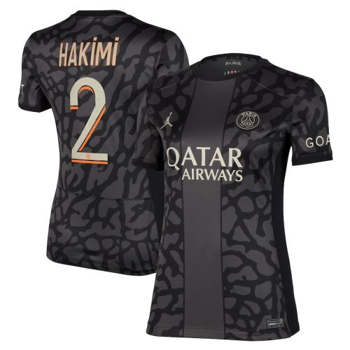 Achraf Hakimi 2 Paris Saint-Germain x Jordan 2023/24 Third Women Jersey - Anthracite