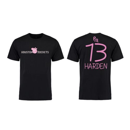 James Harden 13 Houston Rockets Pig Print T-Shirt - Black